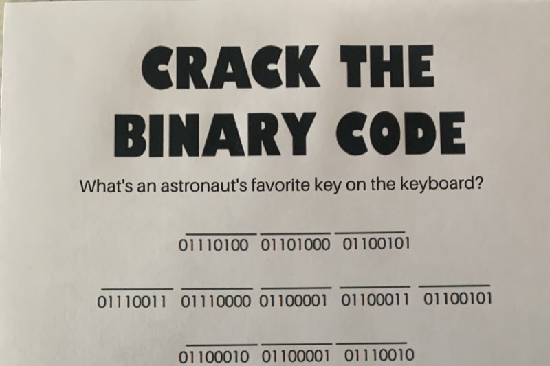 Crack the Binary Code worksheet