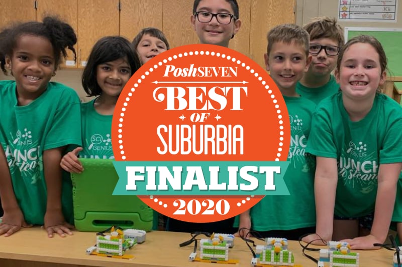 PoshSeven Best of Suburbia Finalist 2020 badge overlaying image of campers